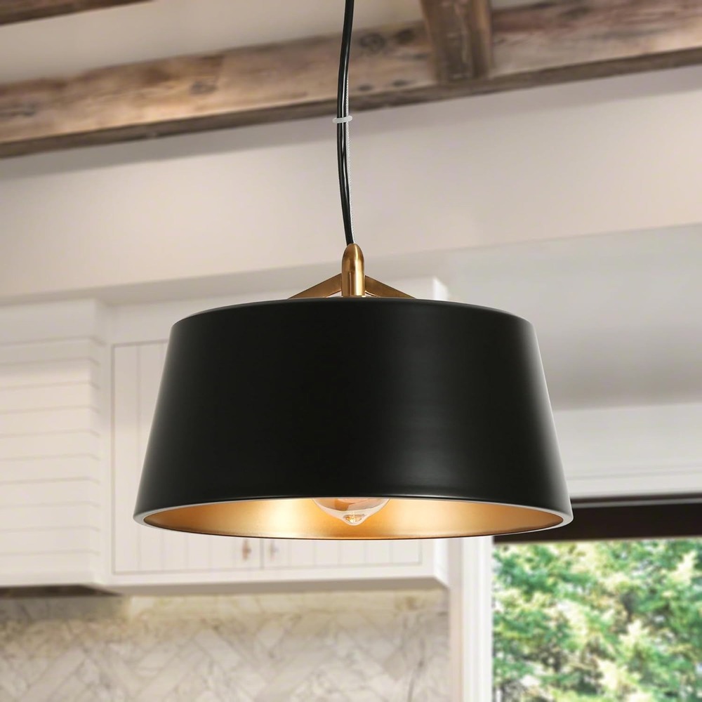KSANA Pendant Light Fixtures, Modern Pendant Hanging Lights Black & Copper Farmh